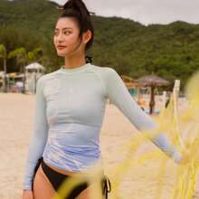 NU-JUNE Women's Long Sleeve Rashguard Printed Quick-drying Shirt Surfing Swimsuit Top Hiking Rash Guard - Multicolor - View 9