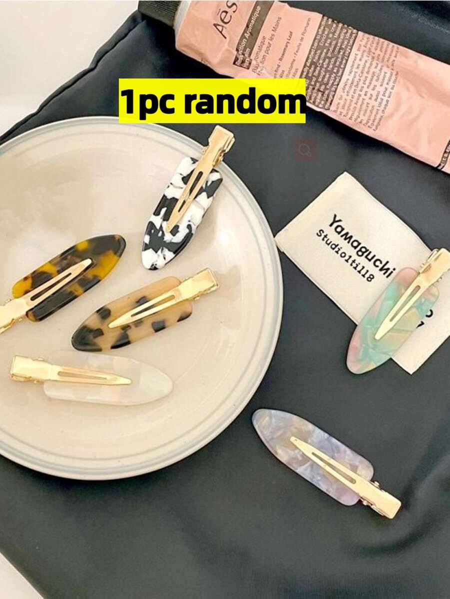 1入組隨機圖案圖案鴨嘴夾 - 彩色 - 查看 1