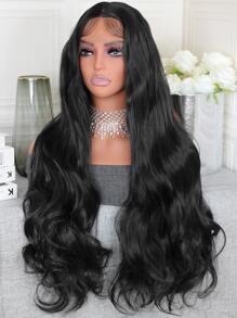 黑色大碼蕾絲捲髮 - 黑色 - 查看 3