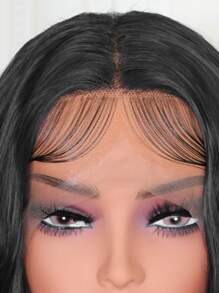 黑色大碼蕾絲捲髮 - 黑色 - 查看 5