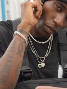 1 件仿珍珠 6-7 毫米串珠项链，配 S925 银扣，时尚摇滚风格，简约设计，可分层搭配，适合音乐节、日常穿着、派对。有不同长度供男士和女士选择。