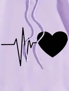 MURAMASA Heart Print Hoodie - Purple - View 6