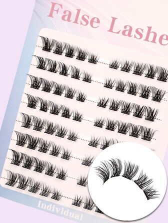 Himirell 80pcs Curly Individual Eyelash Extension 12mm/14mm/16mm Mixed Lash Clusters, Natural & Soft Lengthening Wisps, Eyelashes For Double Eye Enlargement, Suitable For Daily Makeup Or Outing Parties Lash Clusters, Eyelash Clusters, Individual Eyelashes, Lashes, Fake Lashes
