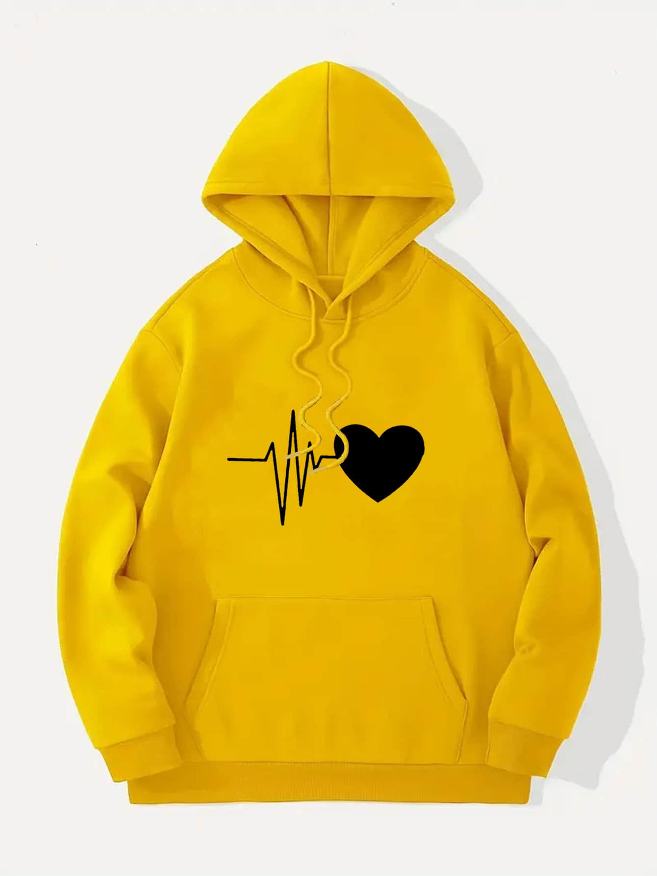 MURAMASA Sudadera con capucha con estampado de corazón - Amarillo - Ver 1
