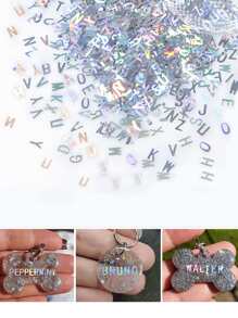 2克/包 闪亮激光 26 英文字母亮片美甲装饰、珠宝吊坠和手工工艺品供应 - 彩色 - 查看 2