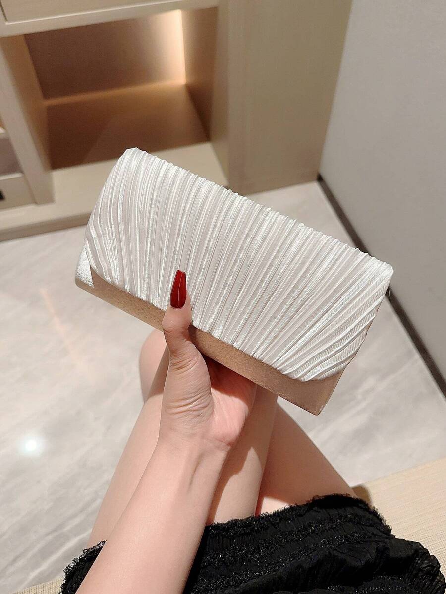 Moonlit 包袋时尚、优雅、精致、安静奢华迷你翻盖荷叶边链条包晚宴包、优雅水钻、晚宴包方形包适合派对女孩、女士、新娘非常适合派对、婚礼、舞会、晚宴/宴会送给女性的最佳礼物，与新娘派对完美搭配，婚礼手拿包