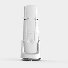 無線充電白色超聲波皮膚刮刀,觸控式黑頭毛孔清潔美容儀器。它可以作為面部清潔按摩器和非常有效的皮膚緊緻和塑形工具。 - 白色 - 查看 3