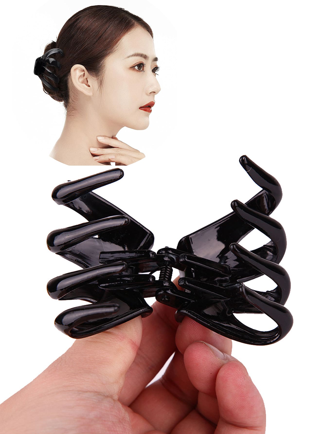 1 Bộ vuốt tóc thông thường cho nữ cho cuộc sống hàng ngày - màu đen - Xem 1