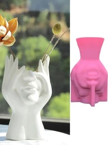 嬰兒大像模具多汁花盆筆筒大象花瓶矽膠模具石膏混凝土石膏模具家居裝飾飾品 - 彩色 - 查看 2