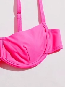 Phong Cách Mới Chia Thép Hỗ Trợ Đẩy Lên Bộ Bikini Nữ Gợi Cảm Thời Trang Bikini Bộ Đi Biển Mùa Hè - Màu Hồng Tươi - Xem 5
