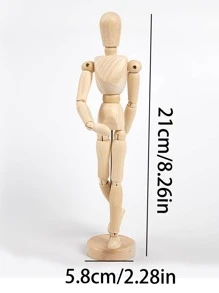 1 pieza articulado modelo de madera maniquí para dibujo dibujar - Beis - Ver 8