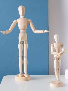 1 pieza articulado modelo de madera maniquí para dibujo dibujar - Beis - Ver 1