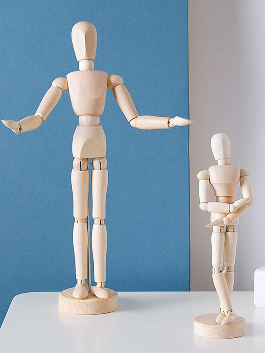 1 pieza articulado modelo de madera maniquí para dibujo dibujar - Beis - Ver 1