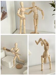 1 pieza articulado modelo de madera maniquí para dibujo dibujar - Beis - Ver 2