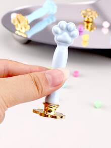 1入組爪子設計蠟封印章手柄和1入組郵票頭 - 藍色 - 查看 2