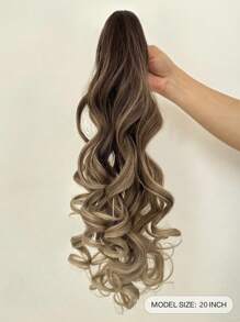 Claw Ponytail Extension Hair Long Wavy Bouncy Curly Blonde Brown Color 22 Inch Heat Resistant - Brown - View 4