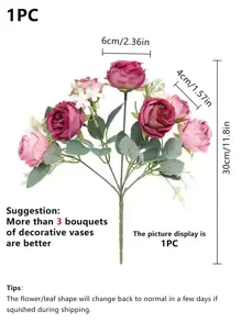 1/3 piezas Ramos de rosas artificiales para decoración otoñal, decoración de boda, flores de mano de novia, flores de muñeca, decoración de pechos, decoración para el hogar, comedor, dormitorio, jarrón, material para manualidades de cumpleaños, San Valentín y Año Nuevo, material fotográfico