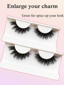 Asiteo 1 Pair 3D Natural False Eyelashes, Fluffy And Soft, Separated Lashes, Lightweight And Natural, Suitable For Daily Wear - Black - View 5