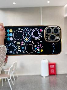 卡通小熊手機殼 - 黑色 - 查看 6