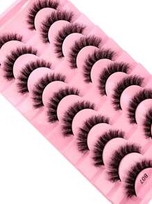 10 Pairs Natural False Eyelashes 3D Faux Mink Lashes Extension Lashes, Beauty - màu đen - Xem 4