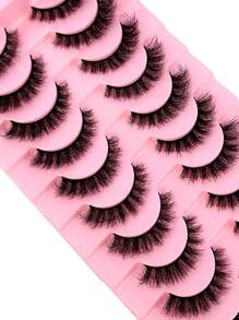 10 Pairs Natural False Eyelashes 3D Faux Mink Lashes Extension Lashes, Beauty - màu đen - Xem 6