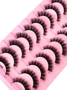 10 Pairs Natural False Eyelashes 3D Faux Mink Lashes Extension Lashes, Beauty - màu đen - Xem 5
