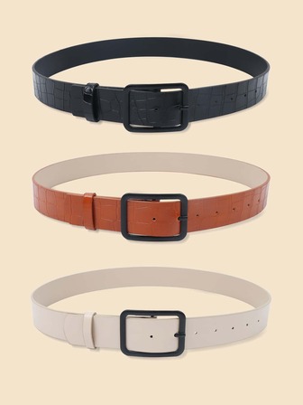 132cm3入組女性大碼皮革裝飾的皮帶