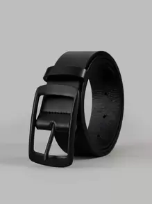 男士电镀黑色宽矩形皮带，日式风格皮带扣，休闲、商务、送给男友、丈夫、父亲等男士的礼物，日常穿着，时尚百搭，适合青少年、户外、度假、运动、旅行、街头、波西米亚风、复古等场合，秋季、万圣节、秋冬季配饰，适合青少年、青年、男士，休闲、户外、运动、度假、毕业礼物、生日礼物、日常穿着。