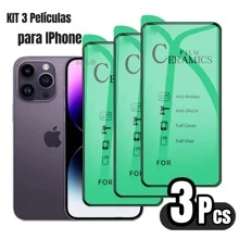 Kit 3 Películas em 1 Peças Película De Cerâmica 3D/9D Toda Não Quebra Celular Tela Apple Pelicula Telefone Compatível Para IPhone 6 7Plus 7 8 Plus Se IPhone7 8Plus IPhone6 6Plus 6sPlus IPhone8 IPhone11 Pro IPhone12 Pro IPhone13 Pro IPhone14 IPhone15 IPhone16 Pro X Xr Xs Max 11 ProMax 12/13/14/15/16 Pro Max