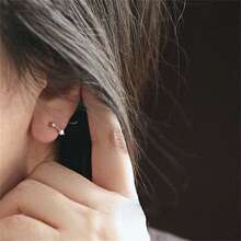 925 Silver Cubic Zirconia Hoop Earrings Hypoallergenic Dainty Women Hoop Earrings Fine Jewelry - Gold - View 7