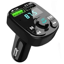 Car FM Transmitter MP3 Player Support TF Card U Disk Play 3.1A USB Car Charger Hands-free Call Wireless Car Kit - Black - View 2