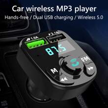 Car FM Transmitter MP3 Player Support TF Card U Disk Play 3.1A USB Car Charger Hands-free Call Wireless Car Kit - Black - View 4
