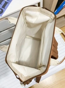 Women's Vintage Solid Color Functional Backpack, Large Capacity Rucksack Casual Outdoor Travel Daypack Commute Storage Bag, Simple Portable Preppy Style School Bag With Zipper For College Students Junior High School Students, School Supplies,School Backpack,School Bag,Backpack For School,Back To School,School Bookbag, Suitable For Teen Girls Women College Students,Boys And Men