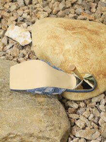 Fashionable High-Heeled Sandals With Single Strap, Perfect For Outdoor Wear - 藍色 - 查看 6