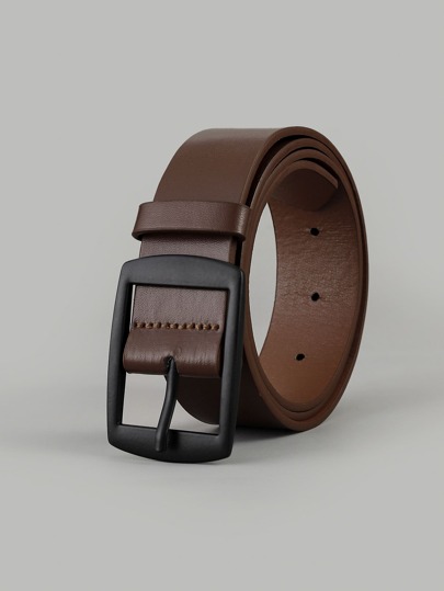 1pc Stylish Black Electroplated Sun Buckle Men's Belt Vintage Halloween Summer, School Fall, Autumn, Halloween Autumn-Winter Accessories,Suitable For Teens, Youth,Men,Casual, Outdoor, Athletic, Vacation, Graduation Gifts, Birthday, Daily Wear