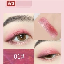 Barra de sombra de ojos descuidada de maquillaje con flor de durazno, sombra de ojos de doble gradiente, resaltador de ojos deslumbrante, duradero y de tono terroso - 01 - Ver 3