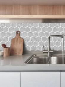 4 sheets waterproof3D effect wall paper for kitchen backsplash decoration - Grey - View 8