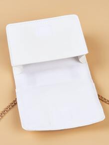 1pc Girls Pearl Quilted Mini Handbag Shoulder Bag, Suitable For Matching Clothes - White - View 8