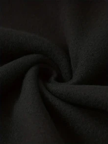 MURAMASA Capucha con dibujos animados con letra coreana con estampado con cordón con forro térmico - Negro - Ver 8