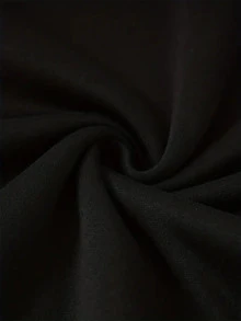 MURAMASA Capucha con dibujos animados con letra coreana con estampado con cordón con forro térmico - Negro - Ver 9