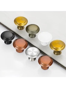 8pcs/set Stainless Steel Drawer Handle, Simple Style For Household Use - Black - View 4