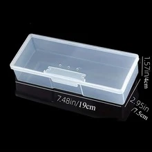 1 pieza Caja de almacenamiento para Manicura Herramienta & Pinceles de maquillaje , transparente personal Manicura Caja para de plástico cosmético Accesorios almacenamiento Organizador , Contenedor para organizando Pinceles de maquillaje - Multicolor - Ver 4