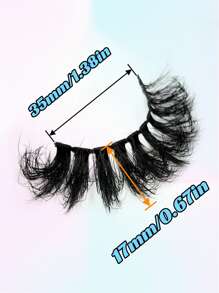 Asiteo 4pairs Thick Crisscross False Eyelashes, 17mm Length - 黑色 - 查看 2