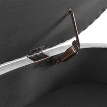 Ottoman Oval Storage Bench, Rubber Wood Legs, Grey - Grey - View 2