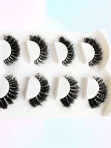 Asiteo 4pairs Thick Crisscross False Eyelashes, 17mm Length - 黑色 - 查看 8