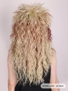 長捲髮金發紅棕色80年代搖滾風格女式假髮 - 彩色 - 查看 2