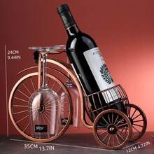 Creative Wine Barrel Carriage Wine Rack, Living Room Wine Glass Holder, Upside Down Wine Cabinet, Bottle Decoration Shelf, Luxury Wine Rack For Home Decoration - Bronze - View 2