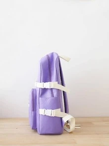 4pcs/set School Student Combo Backpack, Multipurpose Shoulder Bag, Crossbody Bag - Purple - View 3