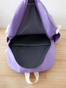 4pcs/set School Student Combo Backpack, Multipurpose Shoulder Bag, Crossbody Bag - Purple - View 5