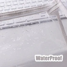 1入組透明PVC筆袋,簡約風防水綠色辦公室文具包適用於學生 - 綠色 - 查看 3